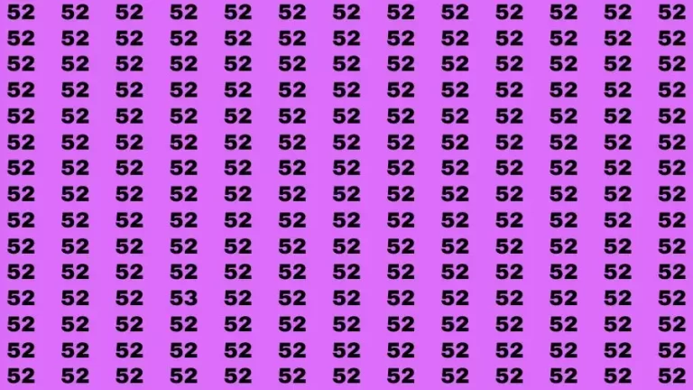 Observation Skill Test: If you have Sharp Eyes Find the Number 53 among 52 in 15 Secs