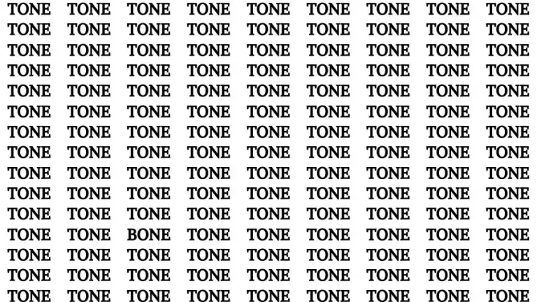 Optical Illusion Brain Test: If you have Eagle Eyes Find the word bone among tone in 15 Secs