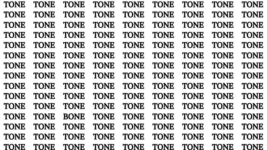 Optical Illusion Brain Test: If you have Eagle Eyes Find the word bone among tone in 15 Secs