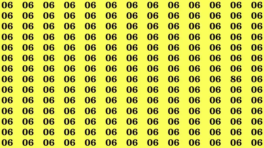 Optical Illusion Brain Challenge: If you have 50/50 Vision Find the number 86 among 06 in 12 Secs