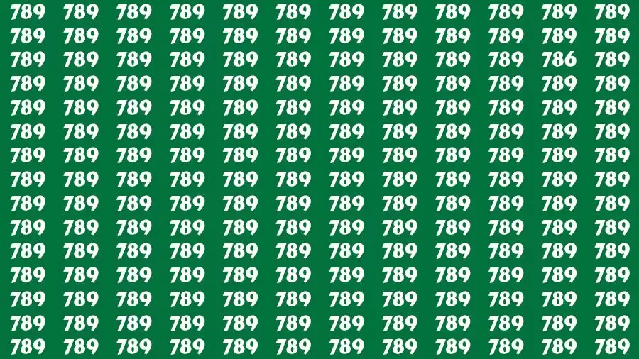 Observation Skill Test: If you have Sharp Eyes Find the Number 786 among 789 in 15 Secs