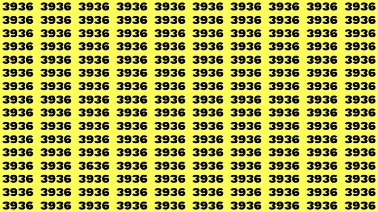 Observation Brain Test: If you have 50/50 Vision Find the Number 3636 among 3936 in 15 Secs