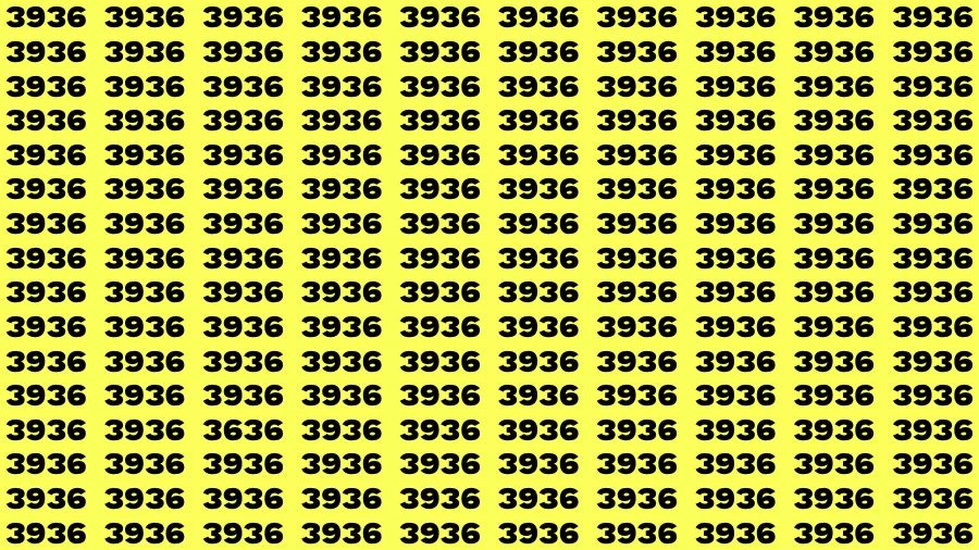 Observation Brain Test: If you have 50/50 Vision Find the Number 3636 among 3936 in 15 Secs