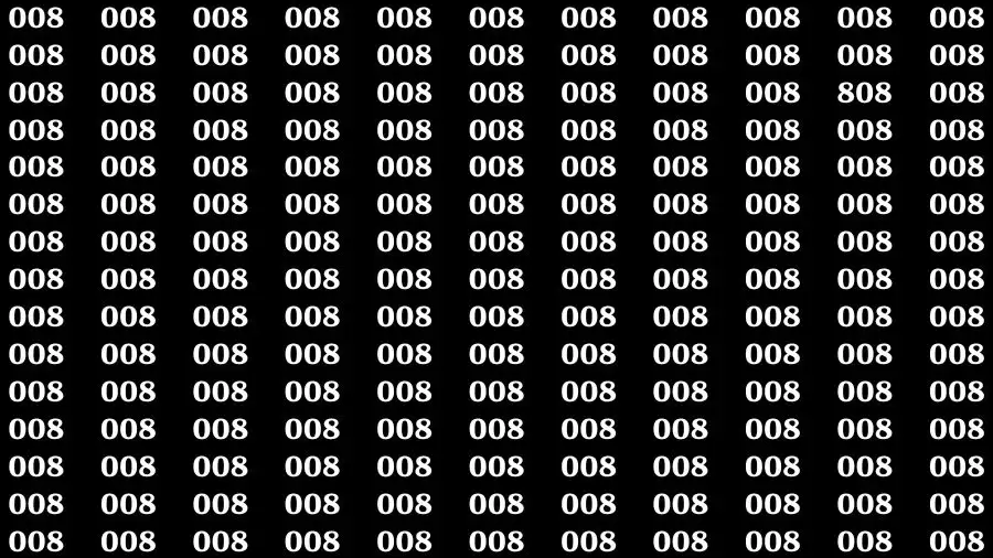 Optical Illusion Brain Test: If you have Sharp Eyes Find the number 808 in 20 Secs