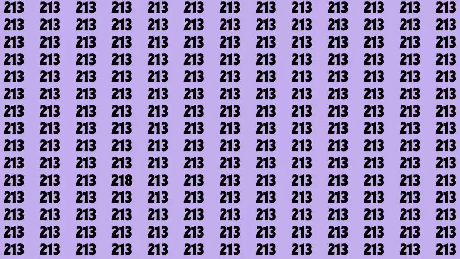 Observation Skill Test: If you have Eagle Eyes Find the Number 218 in 15 Secs