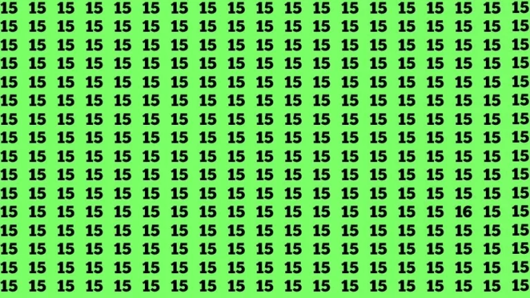 Observation Brain Challenge: If you have 50/50 Vision Find the number 16 in 15 Secs