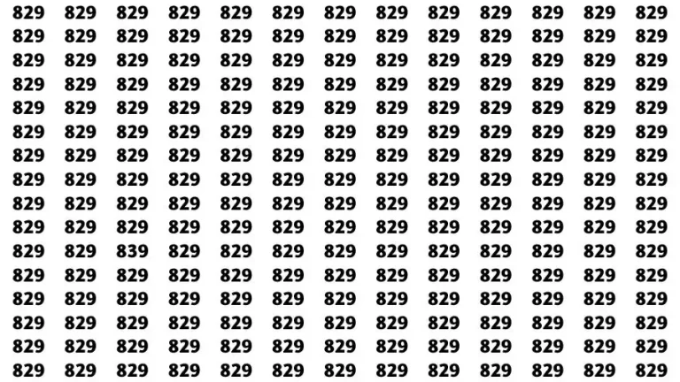 Optical Illusion Brain Challenge: If you have Hawk Eyes Find the Number 839 among 829 in 15 Secs