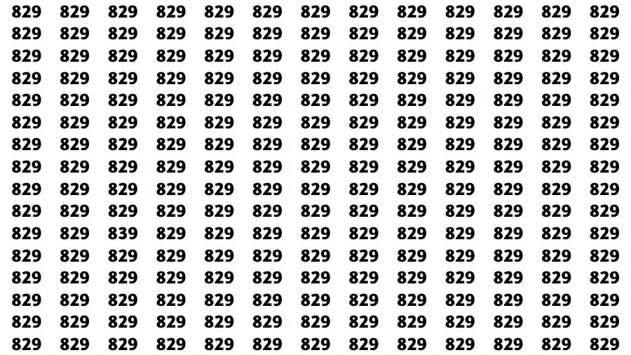 Optical Illusion Brain Challenge: If you have Hawk Eyes Find the Number 839 among 829 in 15 Secs