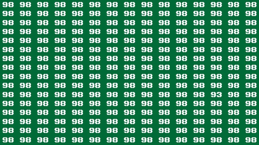 Observation Brain Challenge: If you have Hawk Eyes Find the Number 93 among 98 in 15 Secs