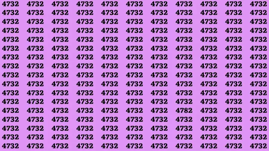 Optical Illusion Brain Test: If you have Eagle Eyes Find the Number 4782 among 4732 in 15 Secs