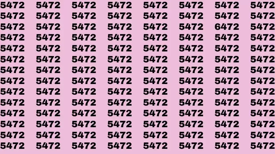 Observation Skill Test: If you have Sharp Eyes Find the Number 6472 among 5472 in 15 Secs