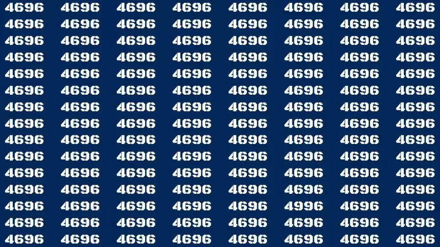 Optical Illusion Brain Challenge: If you have 50/50 Vision Find the number 4996 in 12 Secs