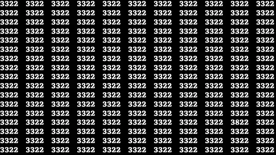 Optical Illusion Eye Test: If You Have Eagle Eyes Find the Number 3822 in 12 Seconds