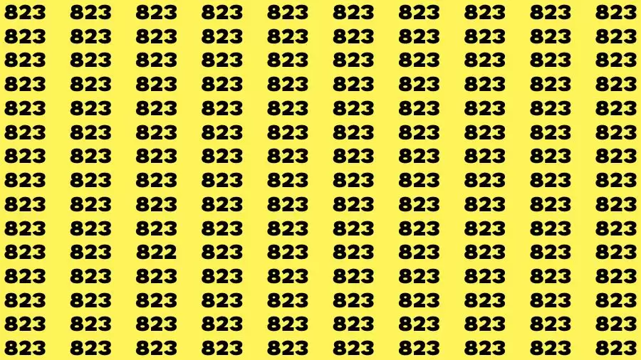 Optical Illusion Eye Test: If you have Eagle Eyes Find the Number 822 among 823 in 15 Secs