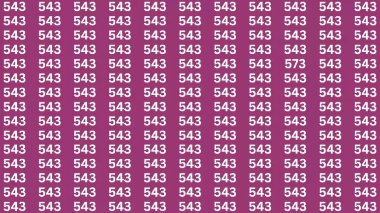 Optical Illusion Brain Challenge: If you have Hawk Eyes Find the Number 573 among 543 in 15 Secs