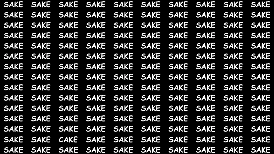 Test Visual Acuity: If you have Hawk Eyes Find the word Cake In 15 Secs