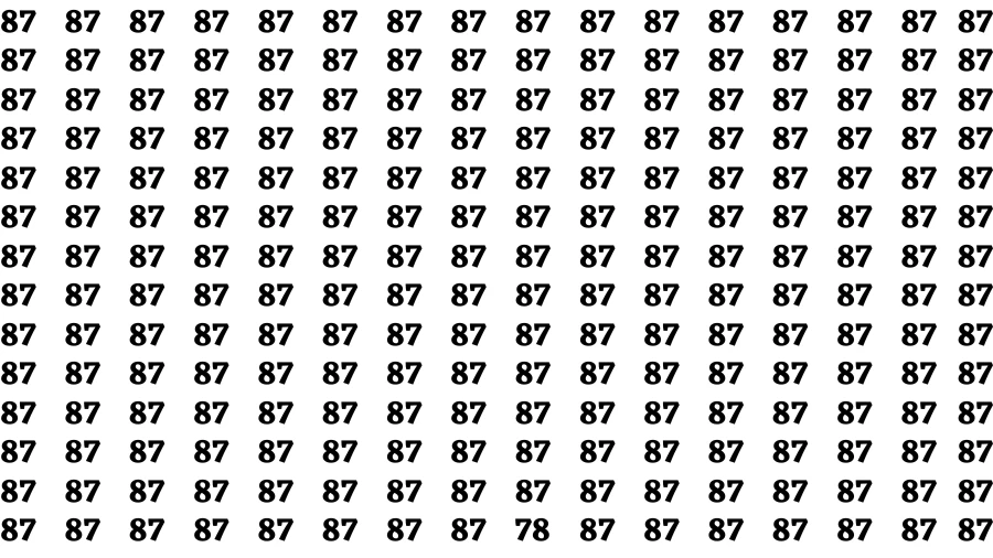 Visual Test: If you have Eagle Eyes Find the Number 78 in 15 Secs