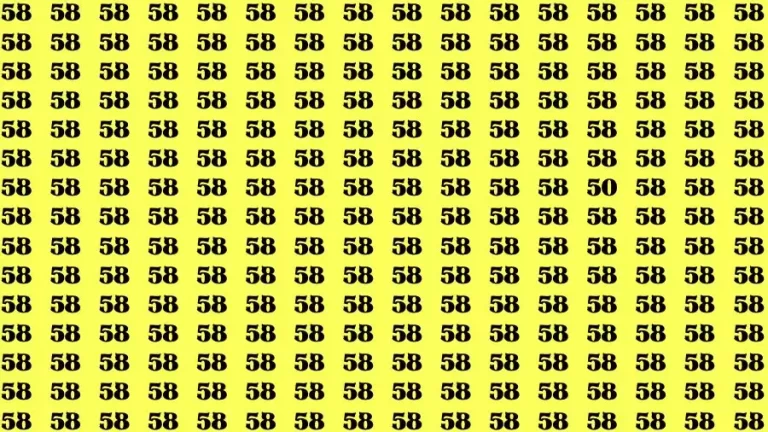 Observation Skill Test: If you have Sharp Eyes Find the Number 50 among 58 in 15 Secs