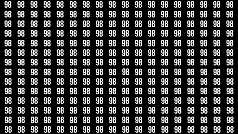 Observation Visual Test: If you have Hawk Eyes Find the Number 89 among 98 in 15 Secs