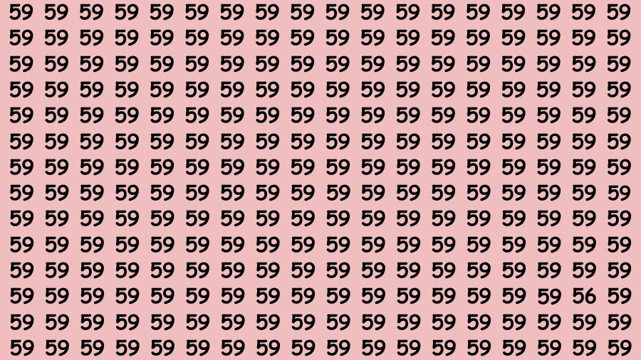 Observation Brain Test: If you have Hawk Eyes Find the Number 56 among 59 in 15 Secs