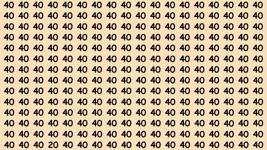 Observation Find it Out: If you have Sharp Eyes Find the number 20 among 40 in 20 Secs