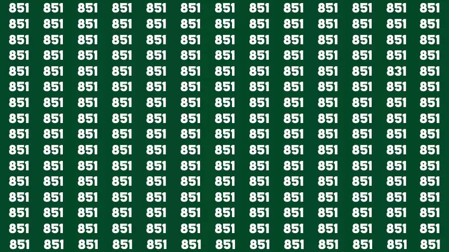 Observation Skill Test: If you have Eagle Eyes Find the Number 831 in 15 Secs