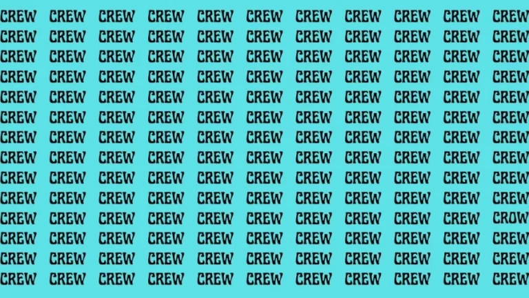 Observation Visual Test: If you have Eagle Eyes Find the Word Crow among Crew in 12 Secs