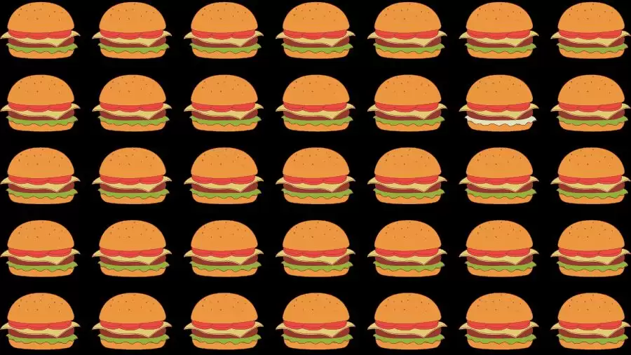 Optical Illusion Brain Test: If you have Eagle Eyes find the Odd Burger in 15 Seconds