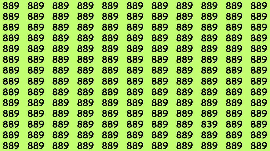 Observation Skills Test: If you have Sharp Eyes Find the Number 839 in 15 Secs