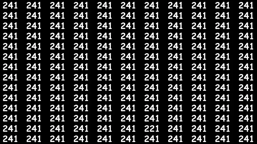 Optical Illusion Eye Test: If you have Sharp Eyes Find the number 221 in 20 Secs