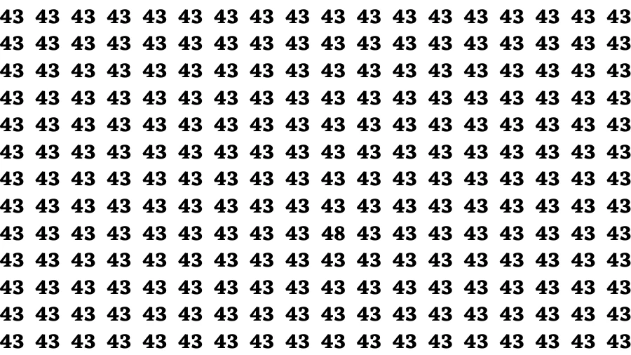 Observation Visual Test: If you have Eagle Eyes Find the number 48 in 12 Secs