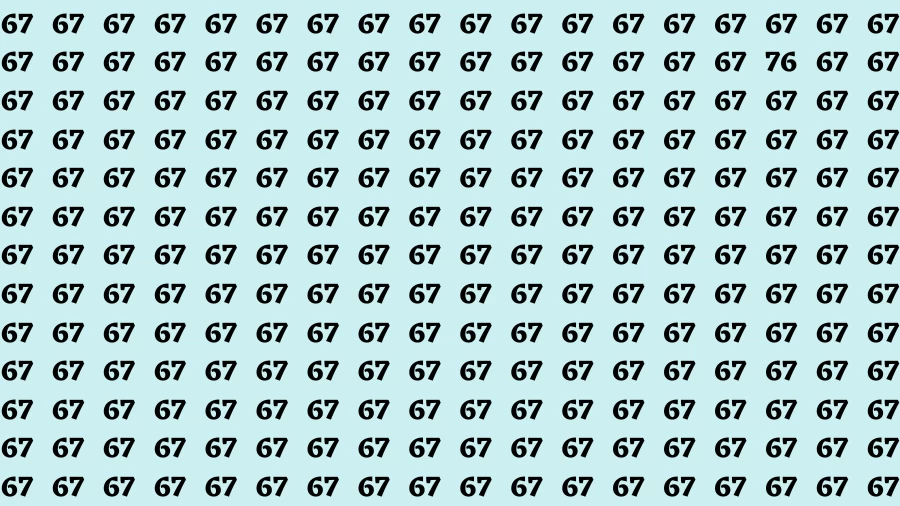 Brain Test: If you have 50/50 Vision Find the Number 76 in 15 Secs