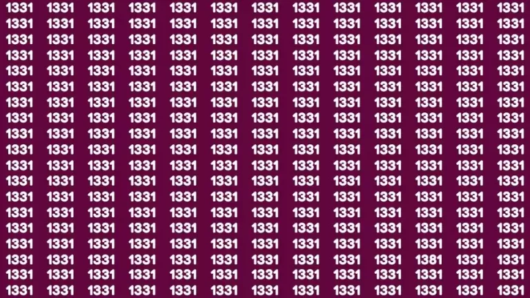 Optical Illusion Brain Challenge: If you have 50/50 Vision Find the number 1381 in 12 Secs