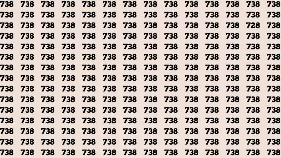 Optical Illusion Brain Test: If you have Eagle Eyes Find the Number 728 in 15 Secs