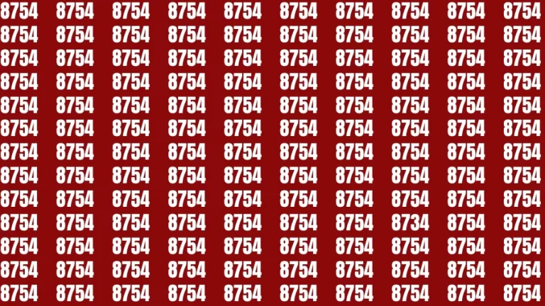 Observation Brain Challenge: If you have Eagle Eyes Find the number 8734 among 8754 in 12 Secs