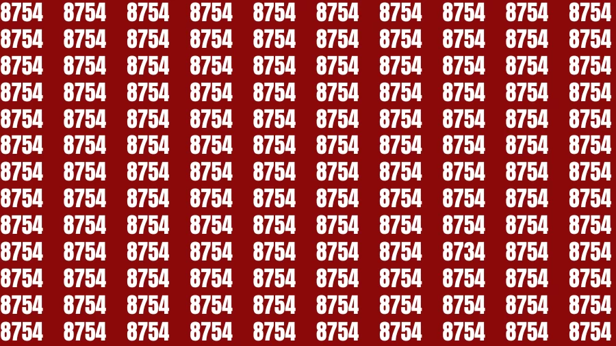 Observation Brain Challenge: If you have Eagle Eyes Find the number 8734 among 8754 in 12 Secs