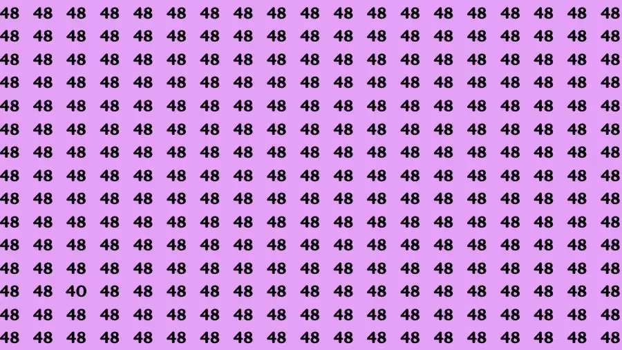 Optical Illusion Brain Challenge: If you have Hawk Eyes Find the Number 40 among 48 in 15 Secs