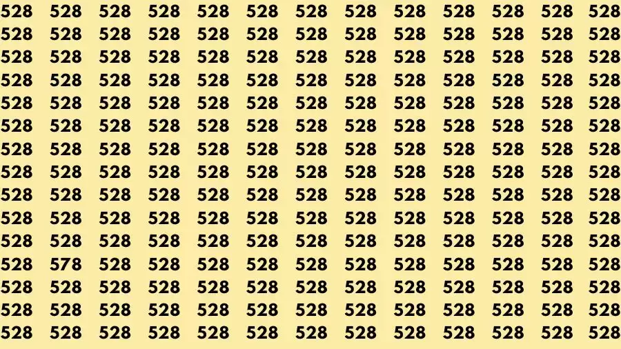 Optical Illusion Brain Test: If you have Eagle Eyes Find the Number 578 among 528 in 15 Secs