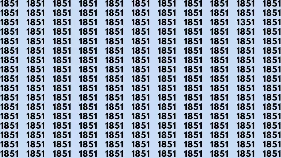 Optical Illusion Brain Challenge: If you have Hawk Eyes Find the Number 1351 in 10 Secs