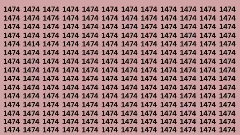 Brain Test: If you have Sharp Eyes Find the Number 1414 among 1474 in 10 Secs