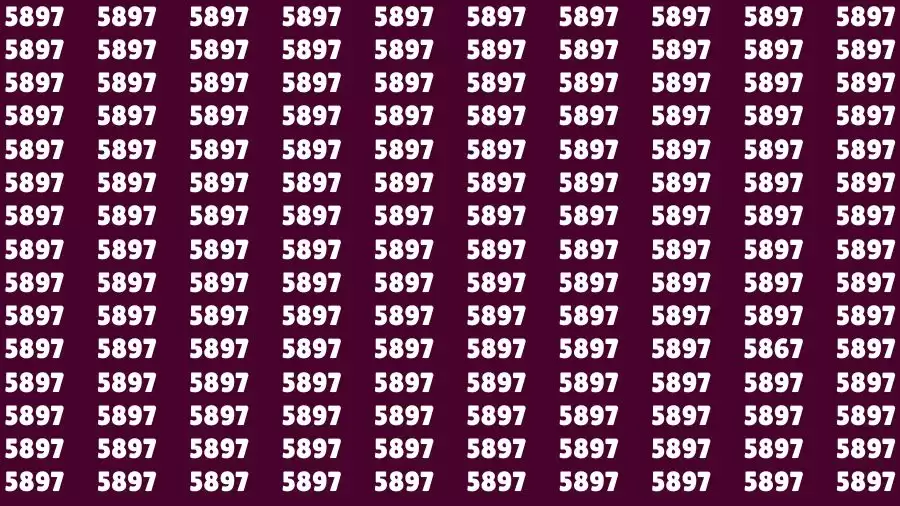 Optical Illusion Brain Challenge: If you have Hawk Eyes Find the Number 5867 in 15 Secs