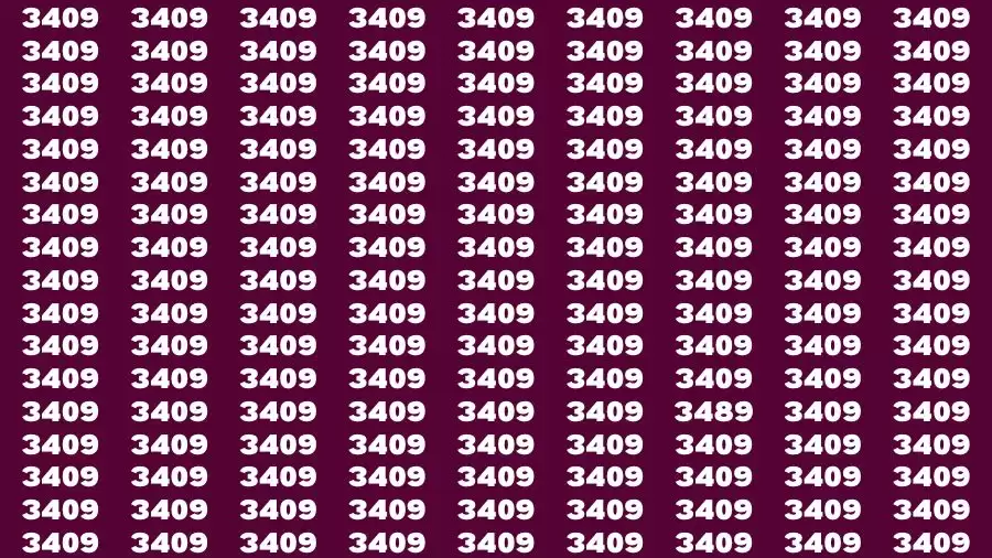 Observation Skill Test: If you have Eagle Eyes Find the Number 3489 in 8 Secs