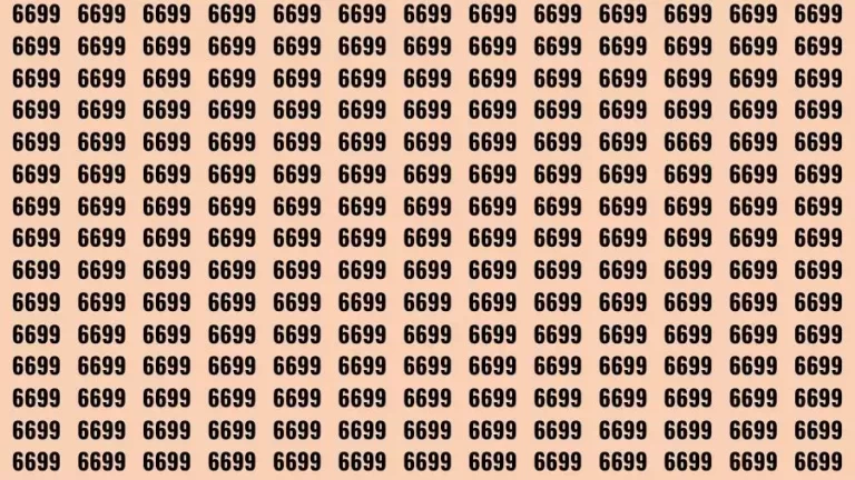 Optical Illusion Brain Challenge: If you have 50/50 Vision Find the number 6669 in 12 Secs