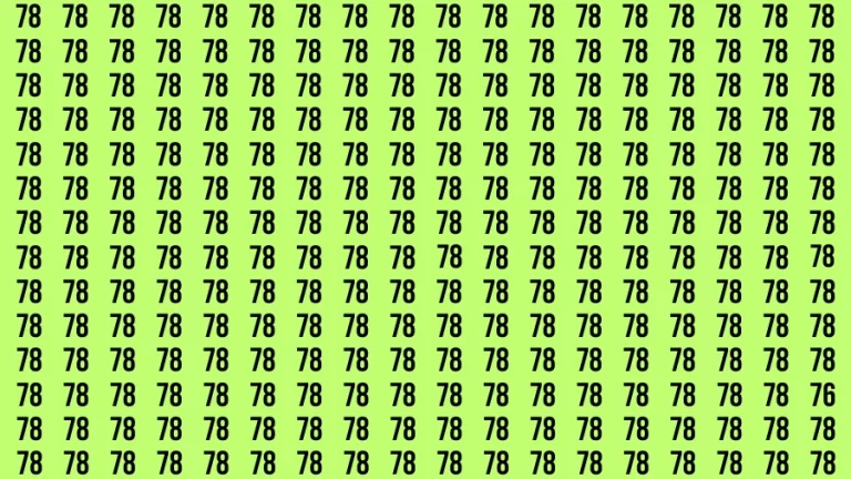 Observation Brain Test: If you have 50/50 Vision Find the Number 76 among 78 in 15 Secs