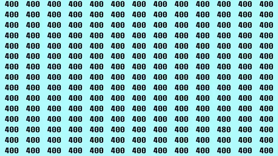 Optical Illusion Brain Challenge: If you have Hawk Eyes Find the Number 480 among 400 in 15 Secs