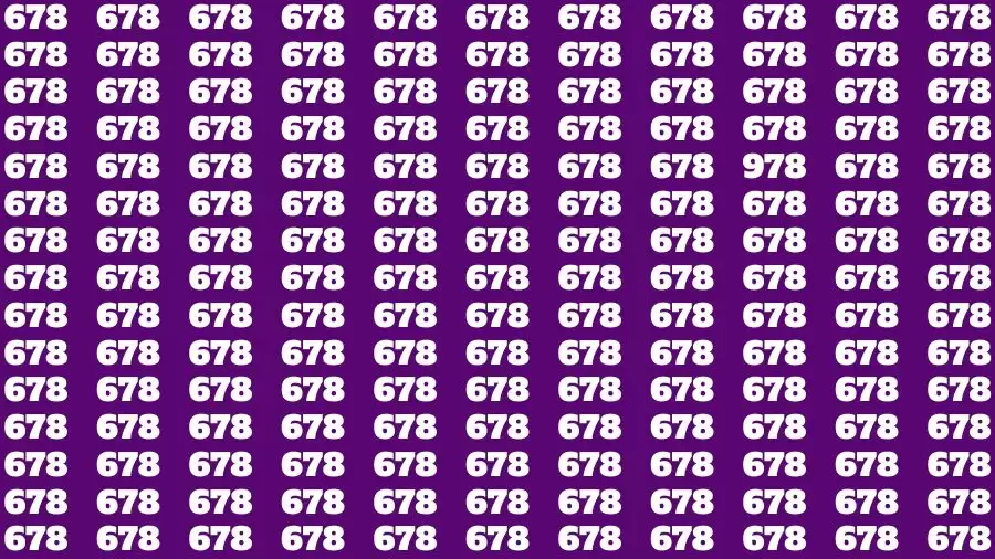 Optical Illusion Brain Test: If you have Eagle Eyes Find the Number 978 in 15 Secs