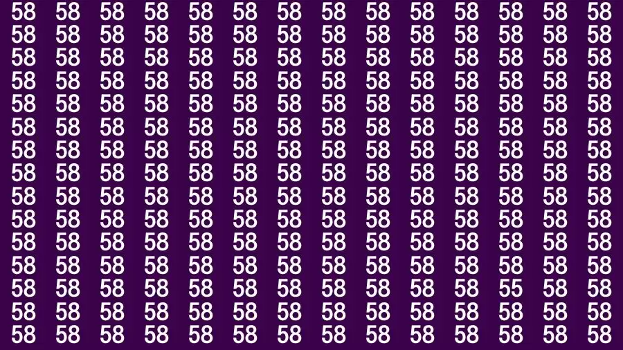 Optical Illusion Brain Test: If you have Sharp Eyes Find the number 55 in 20 Secs