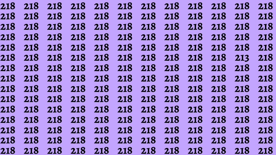 Observation Brain Challenge: If you have Eagle Eyes Find the number 213 among 218 in 12 Secs