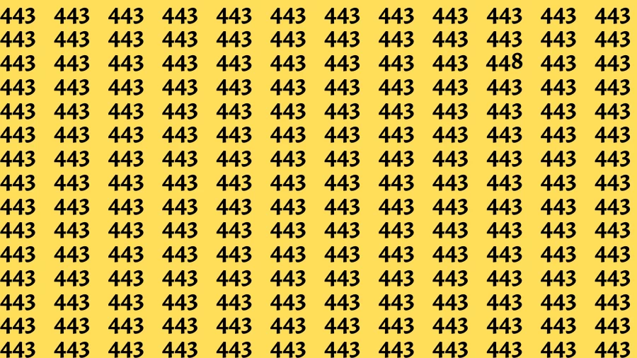 Observation Visual Test: If you have Eagle Eyes Find the Number 448 among 443 in 15 Secs