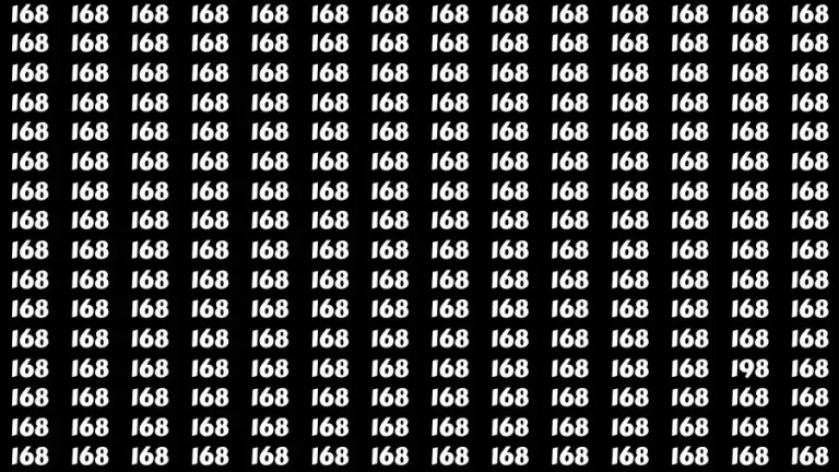 Optical Illusion Brain Test: If you have Sharp Eyes Find the number 198 in 20 Secs